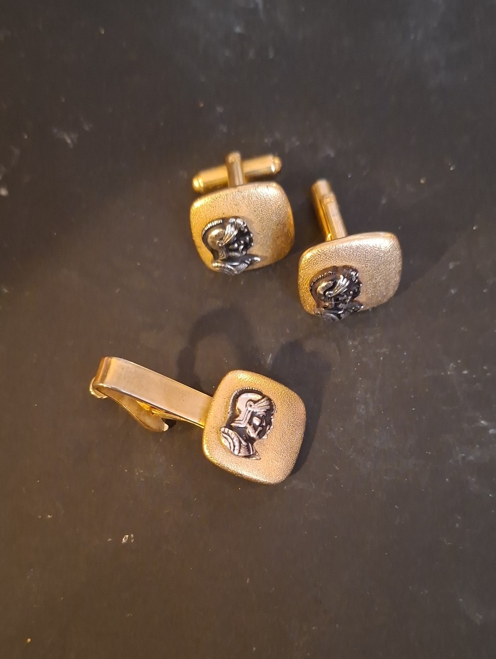 1950s Anson Centurian Cuff Links & Tie Bar